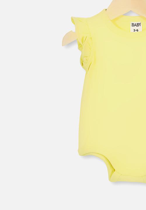 Cotton On - The sleeveless ruffle bubbysuit - yellow