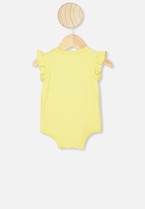 Cotton On - The sleeveless ruffle bubbysuit - yellow