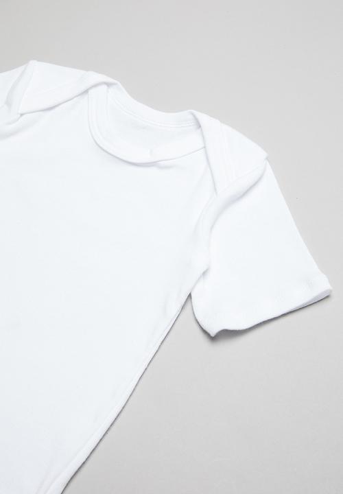 Pop Candy - 2 Pack short sleeve body vests - blue & white
