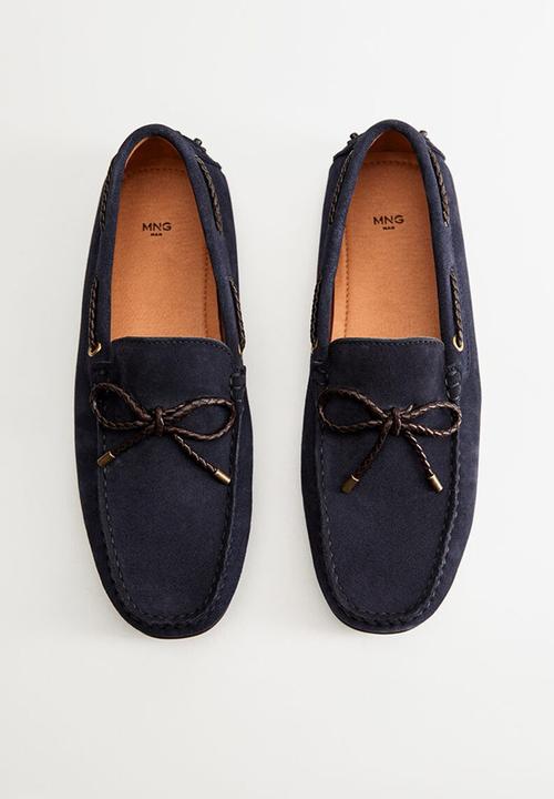 MANGO - Gomet suede mocassin - navy