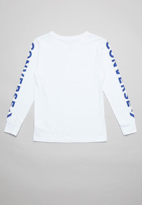Converse - Converse boys star chevrom wm long sleeve tee - white