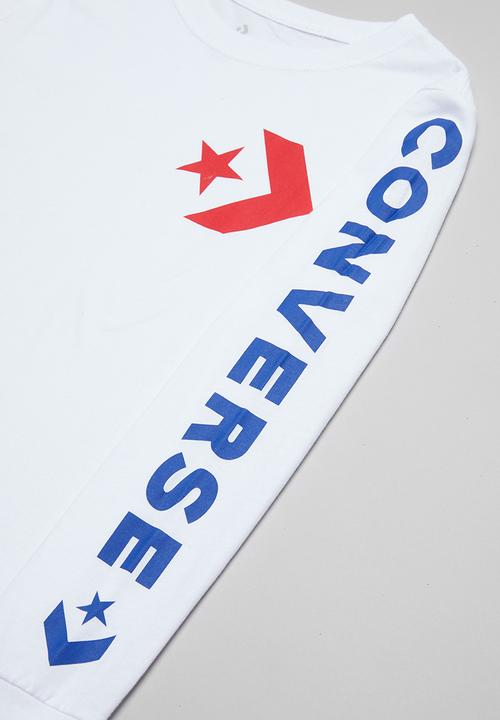 Converse - Converse boys star chevrom wm long sleeve tee - white
