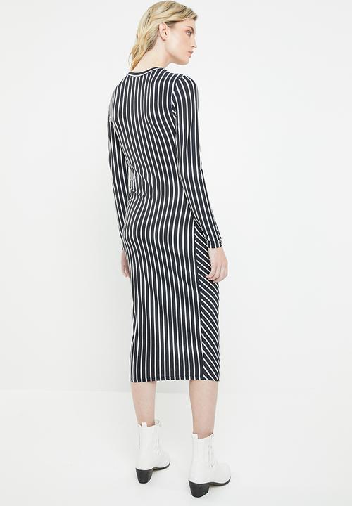 Jacqueline de Yong - Nola stripe dress - navy