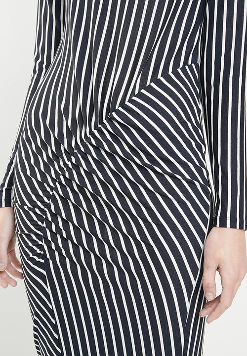 Jacqueline de Yong - Nola stripe dress - navy