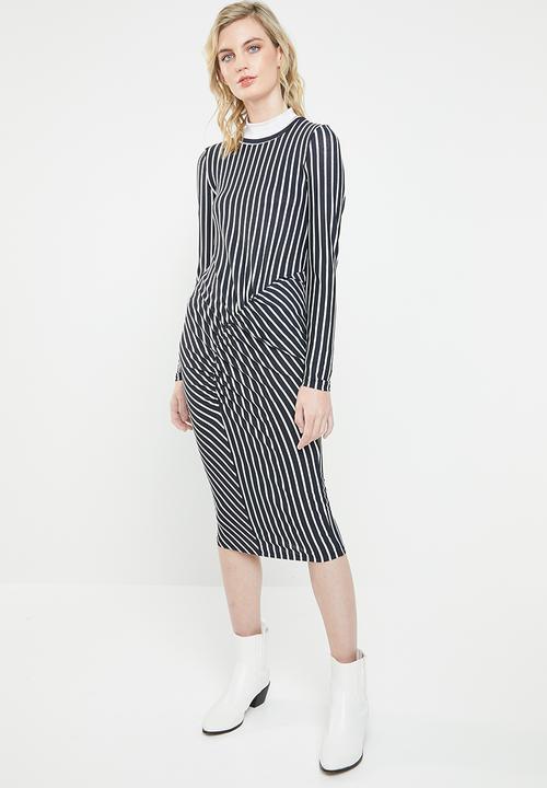 Jacqueline de Yong - Nola stripe dress - navy