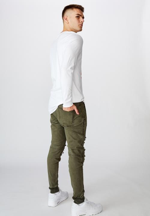 Factorie - Semi cuffed denim jean - khaki