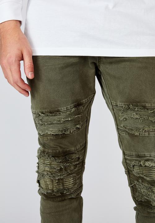 Factorie - Semi cuffed denim jean - khaki