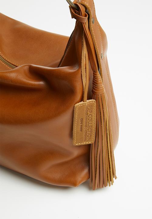 FSP Collection - Hoop slouch dakota leather bag - fudge