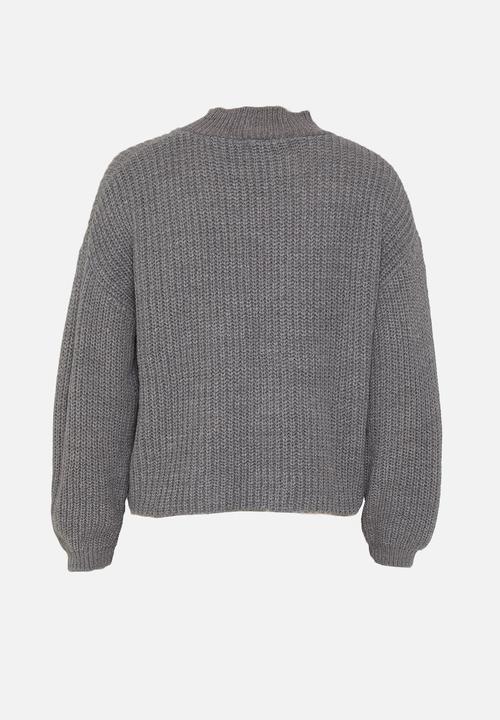Glamorous - Petite high neck jumper- grey