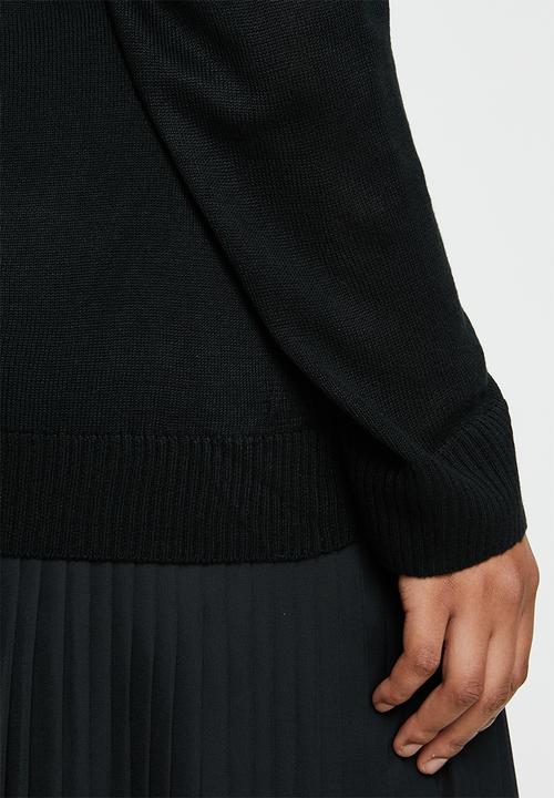 edit Plus - Knitwear basic poloneck(plus) - black