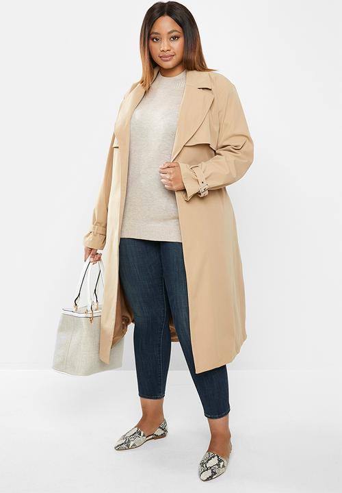 edit Plus - Knitwear basic poloneck(plus) - beige