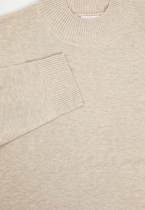 edit Plus - Knitwear basic poloneck(plus) - beige