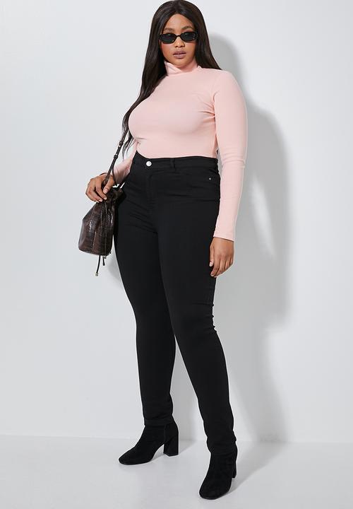 Superbalist - Rib poloneck(plus) - pink