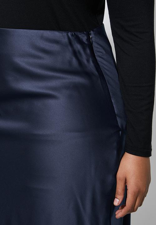 Superbalist - Midi bias slip skirt - navy