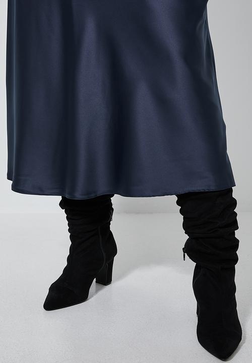 Superbalist - Midi bias slip skirt - navy