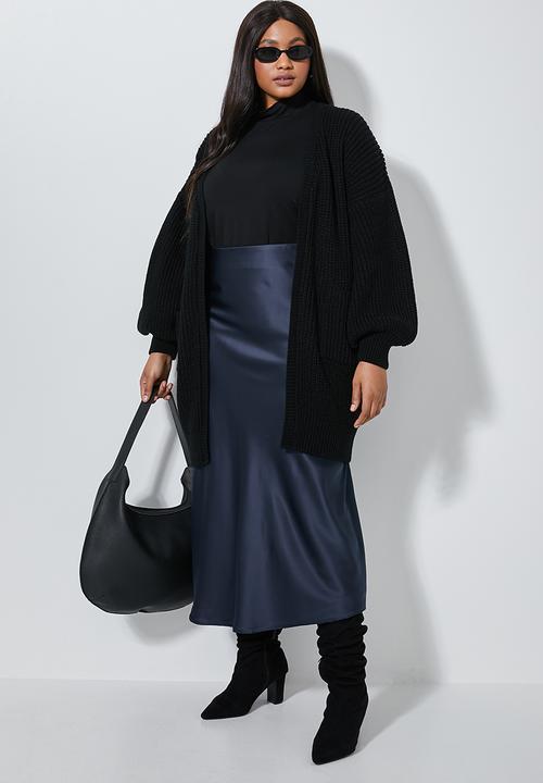 Superbalist - Midi bias slip skirt - navy