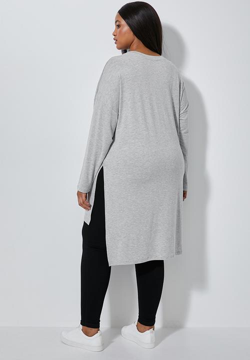 Superbalist - Longer length straight hem basic tee - grey
