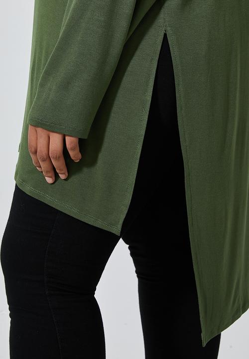 Superbalist - Longer length straight hem basic tee - khaki