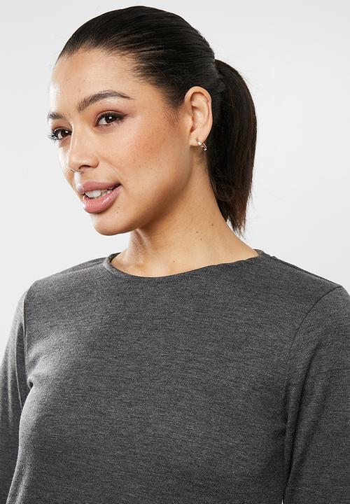 edit - Slashneck shift dress - charcoal 