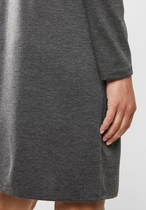 edit - Slashneck shift dress - charcoal 