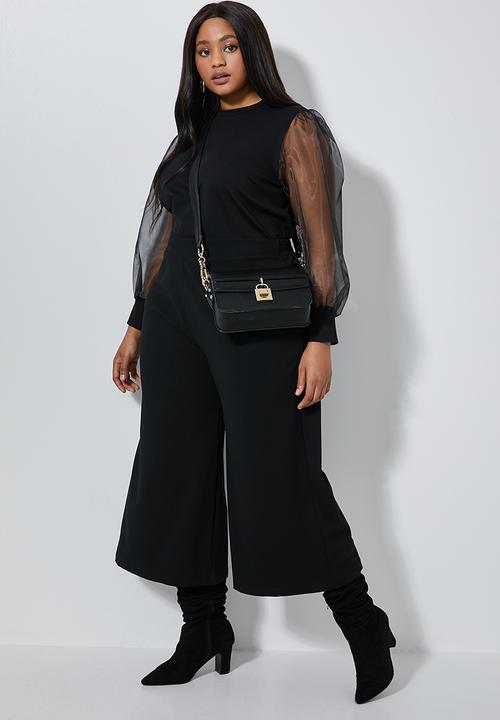 Superbalist - Organza puff sleeve (plus) - black