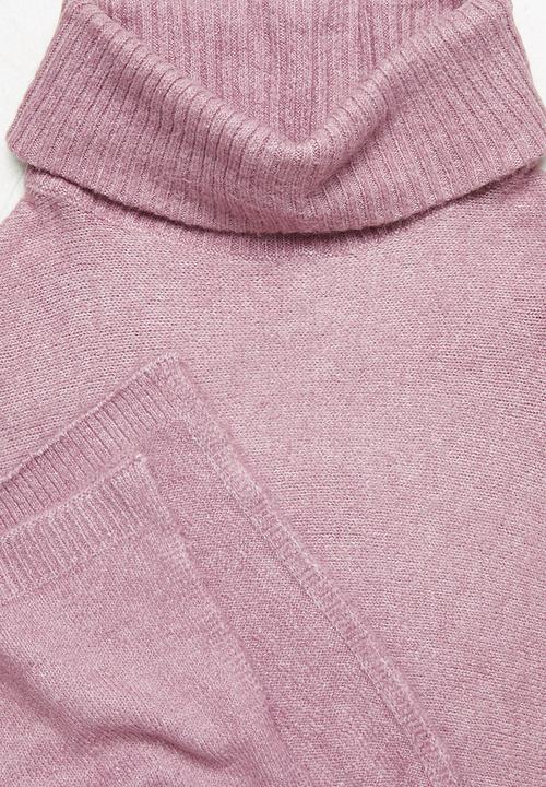 edit - Rolled neck poncho - mauve