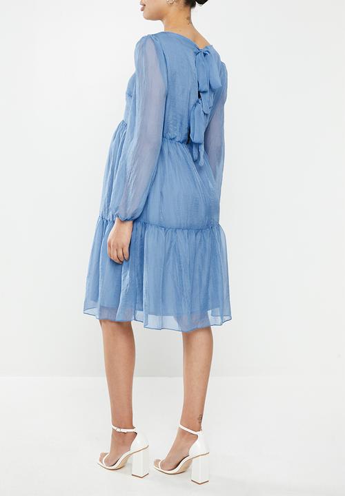 Glamorous - Maternity sheer sleeve tiered - blue