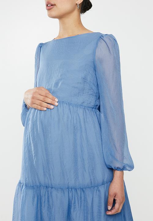 Glamorous - Maternity sheer sleeve tiered - blue