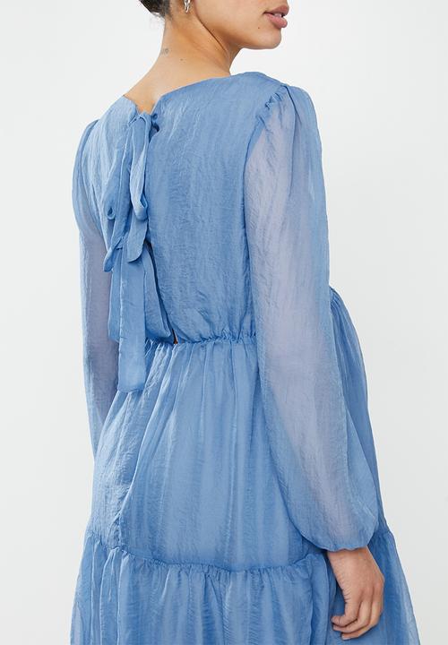 Glamorous - Maternity sheer sleeve tiered - blue