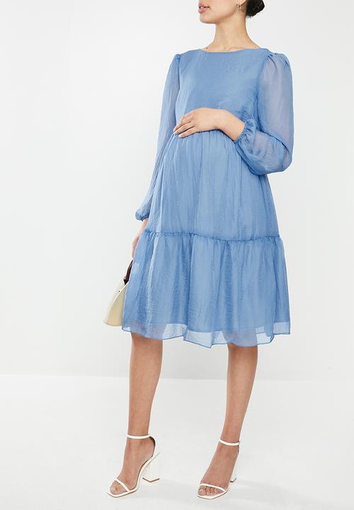 Glamorous - Maternity sheer sleeve tiered - blue