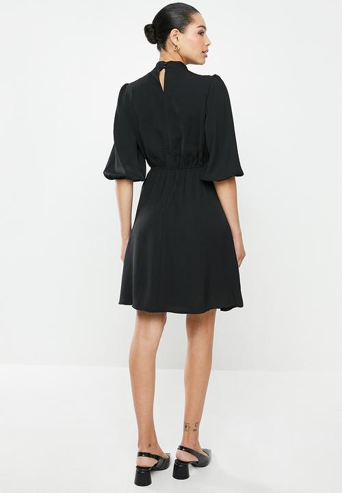 edit - Kitty bow fit & flare dress - black