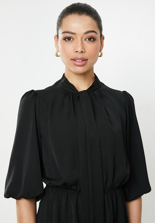 edit - Kitty bow fit & flare dress - black