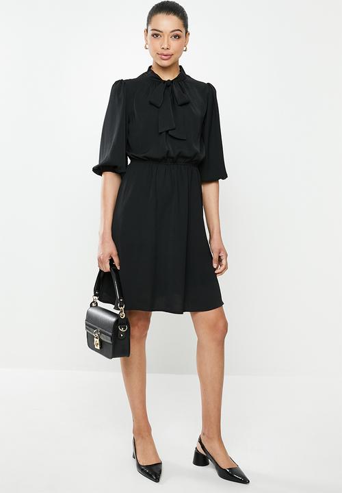 edit - Kitty bow fit & flare dress - black
