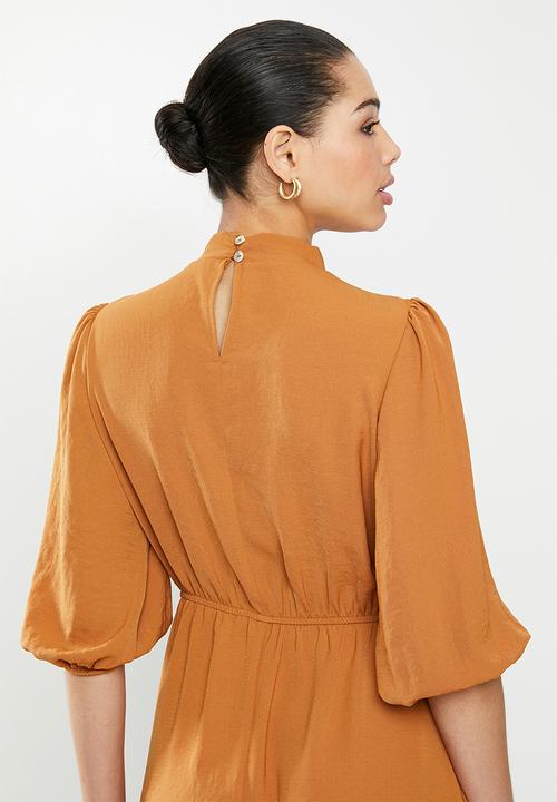 edit - Kitty bow fit & flare dress - rust