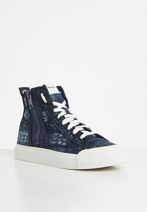 Diesel  - S-astico mid zip sneaker - indigo