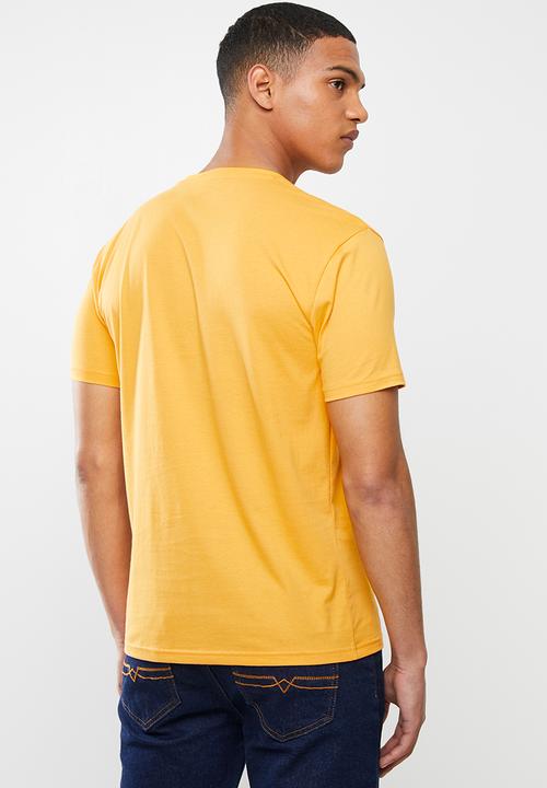 POLO - Mens Cory crest print short sleeve crew neck - yellow