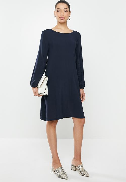edit - Long sleeve shift dress - navy