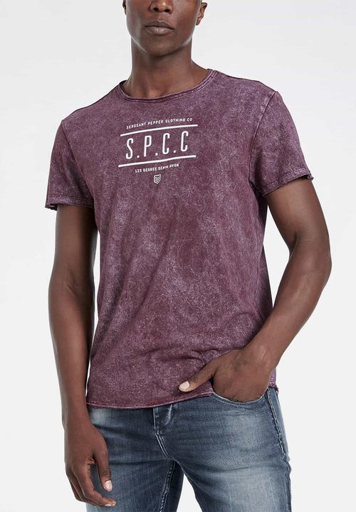 S.P.C.C - Malcolm white washed logo tee - purple 