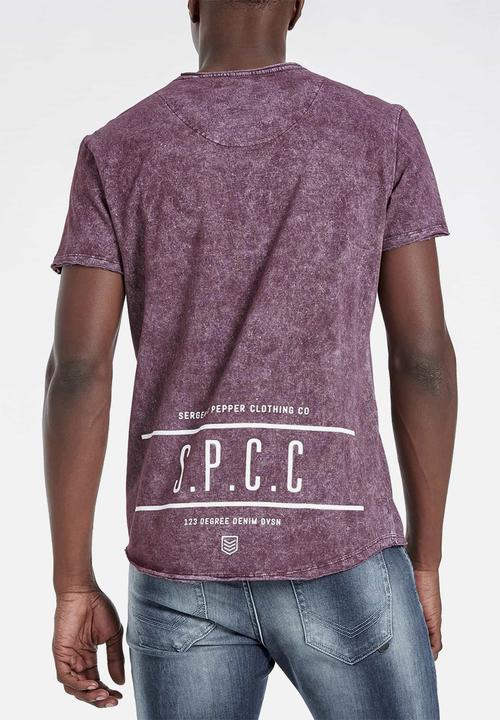 S.P.C.C - Malcolm white washed logo tee - purple 