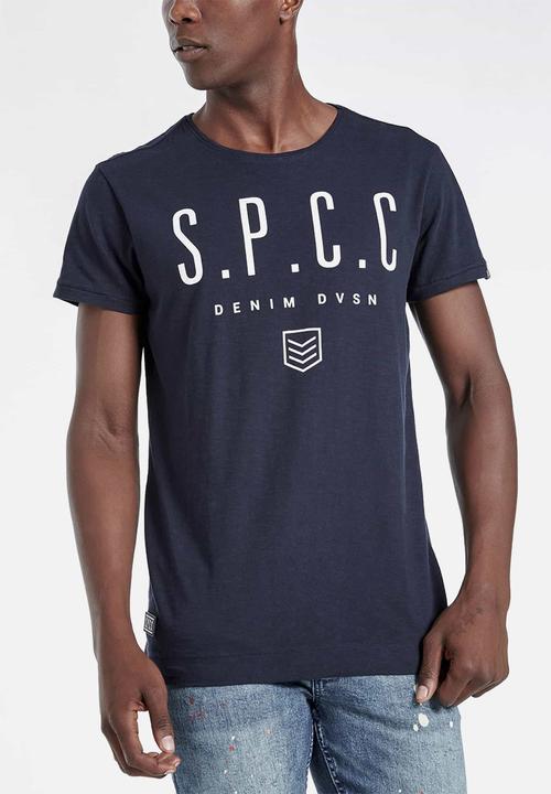 S.P.C.C - Hudson straight hem logo tee - navy 
