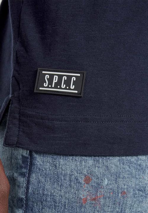 S.P.C.C - Hudson straight hem logo tee - navy 