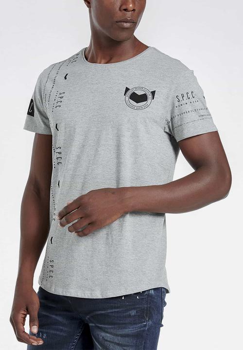 S.P.C.C - Dyer straight hem logo tee - grey