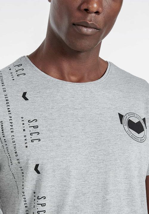 S.P.C.C - Dyer straight hem logo tee - grey