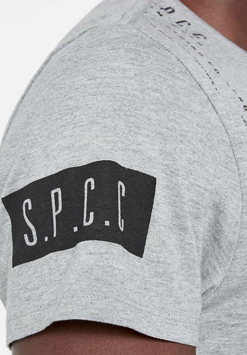 S.P.C.C - Dyer straight hem logo tee - grey