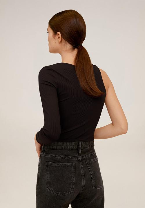 MANGO - T-shirt cut - black
