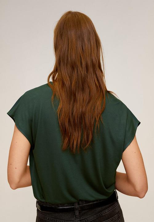 MANGO - T-shirt chemapli - green