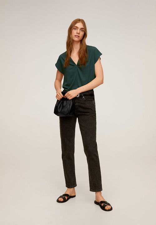 MANGO - T-shirt chemapli - green
