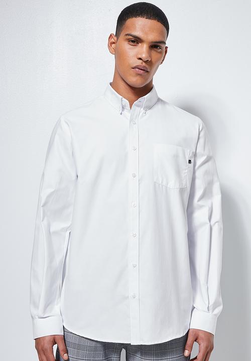 Superbalist - Barber regular fit long sleeve shirt - white