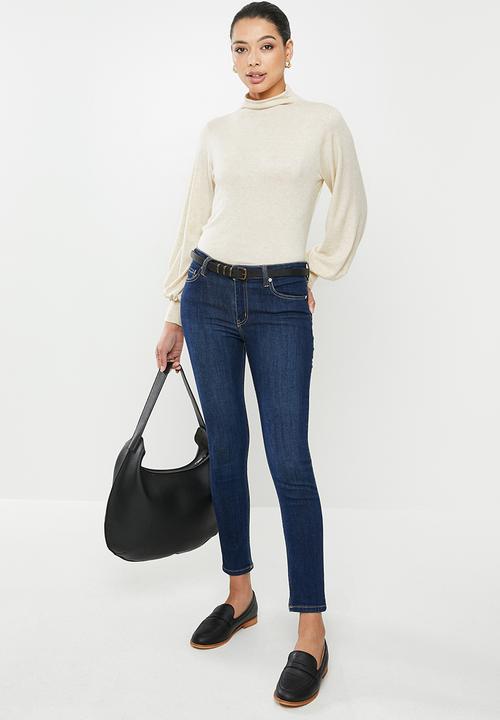 edit - Turtleneck balloon sleeve top - neutral