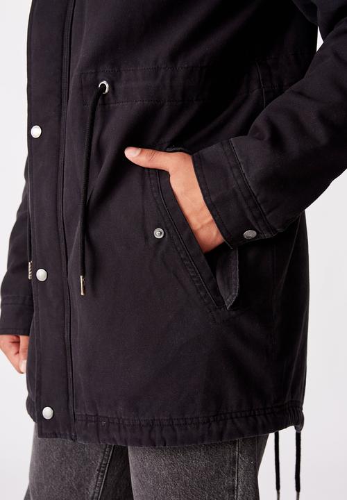 Cotton On - Hooded parka - black